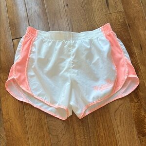Women's White and Pink Athletic Shorts